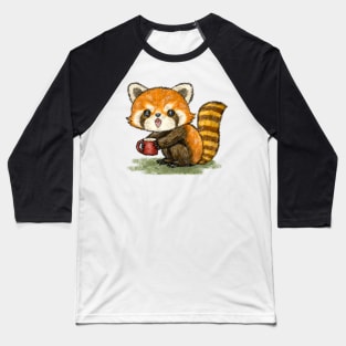 Red panda with a mug Baseball T-Shirt